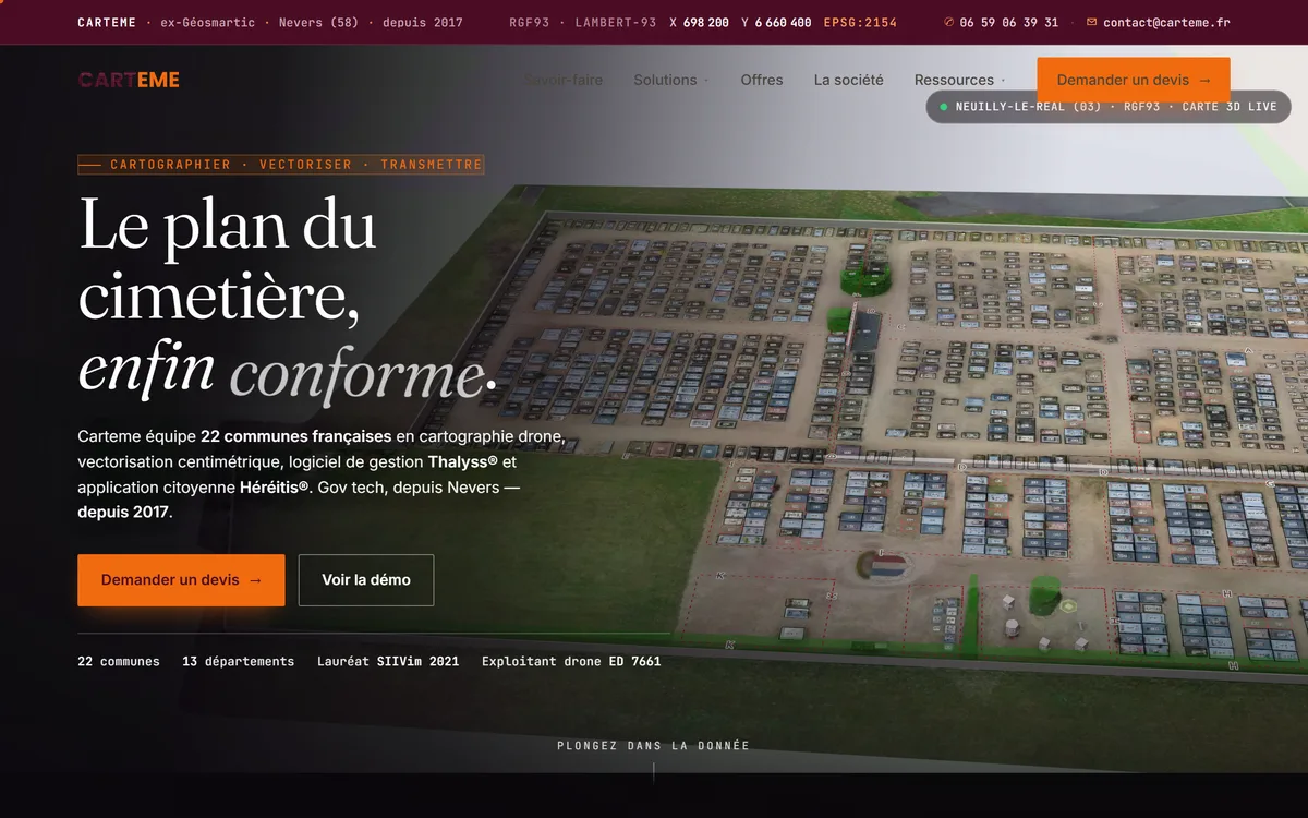 cartocime.com — cartographie et gestion de cimetière, Carteme